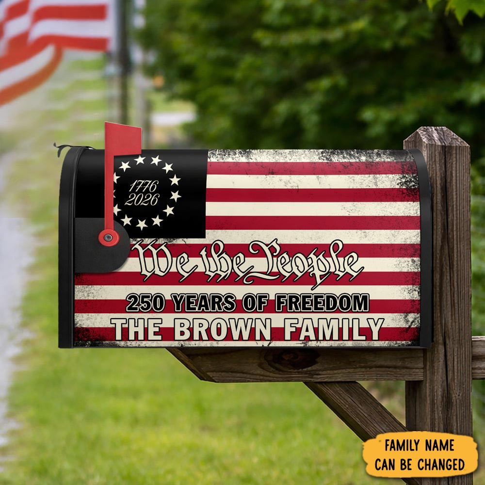Personalized US 250 Years 1776 2026 Semiquincentennial Mailbox Cover The We The People
