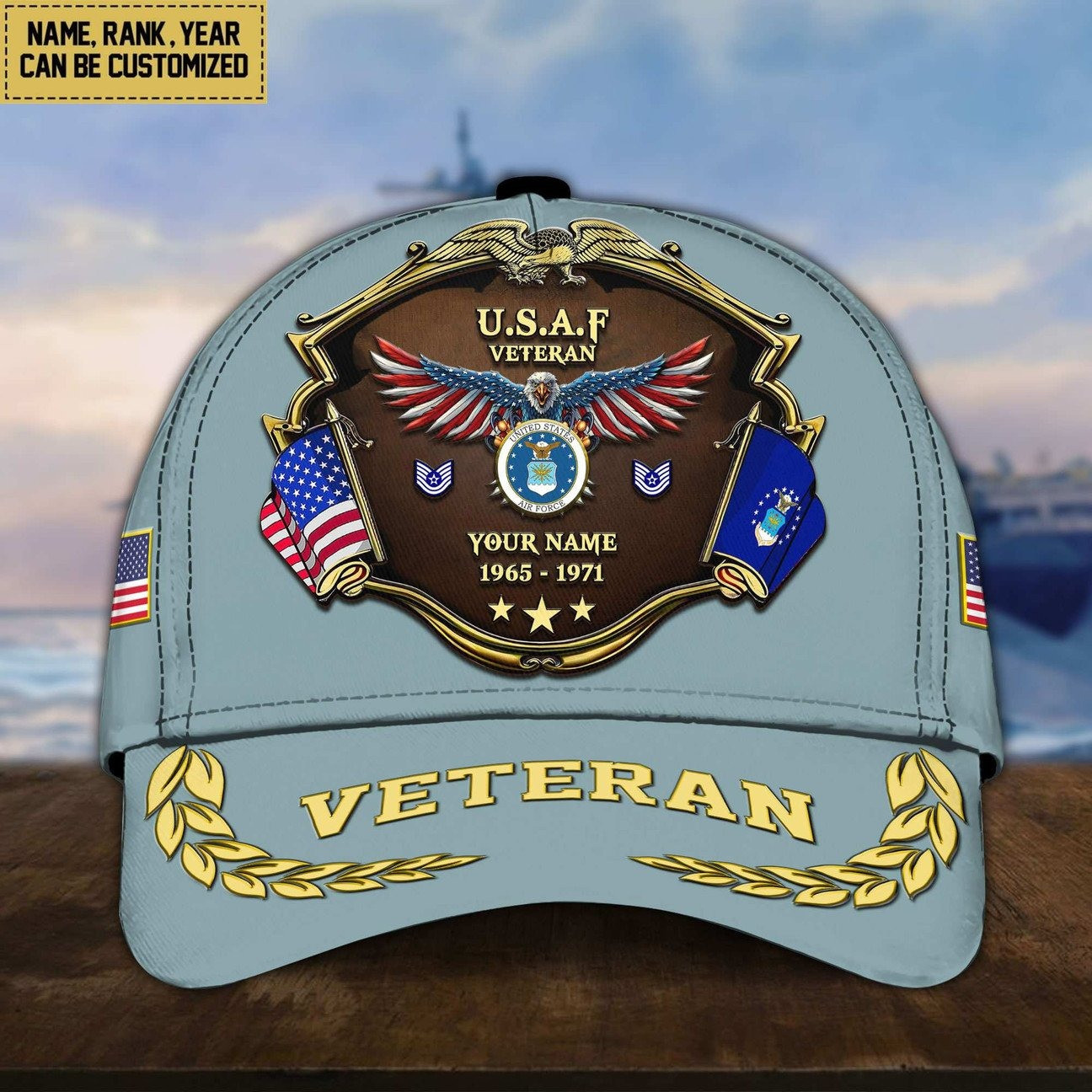 Personalized US Air Force Cap Proudly Served Gift For Army on Veterans Day