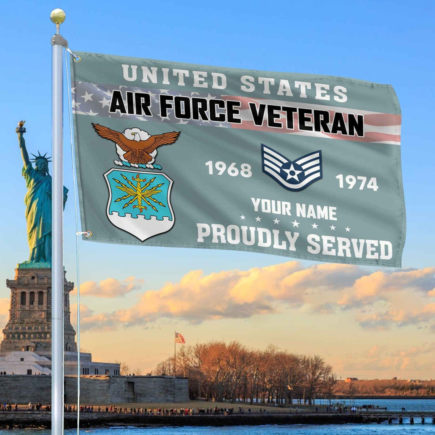 Personalized US Air Force Proud Served Flag Patriotic Flag Gifts For Air Force