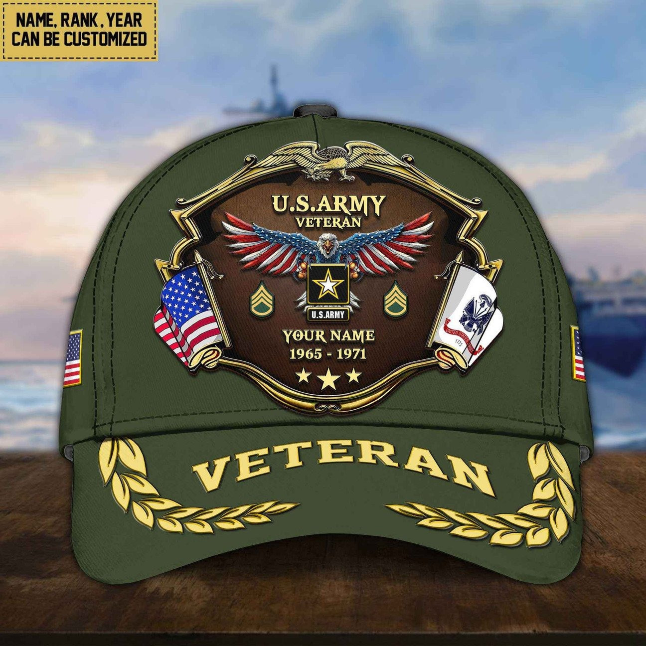Personalized US Army Cap Proudly Served Gift For Army on Veterans Day
