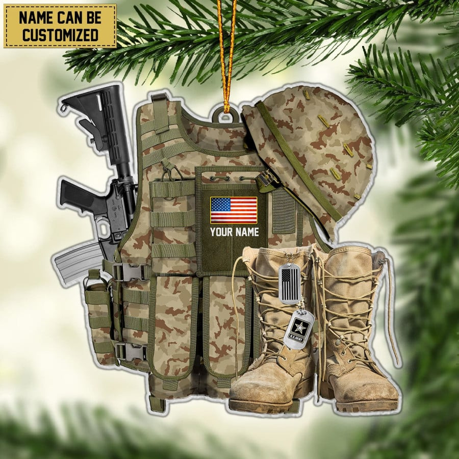 Personalized US Army Military Uniform Christmas Ornament Christmas Indoor Decorations Xmas Gift