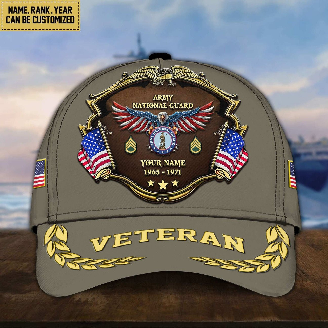 Personalized US Army National Guard Cap Proudly Served Gift For Army on Veterans Day
