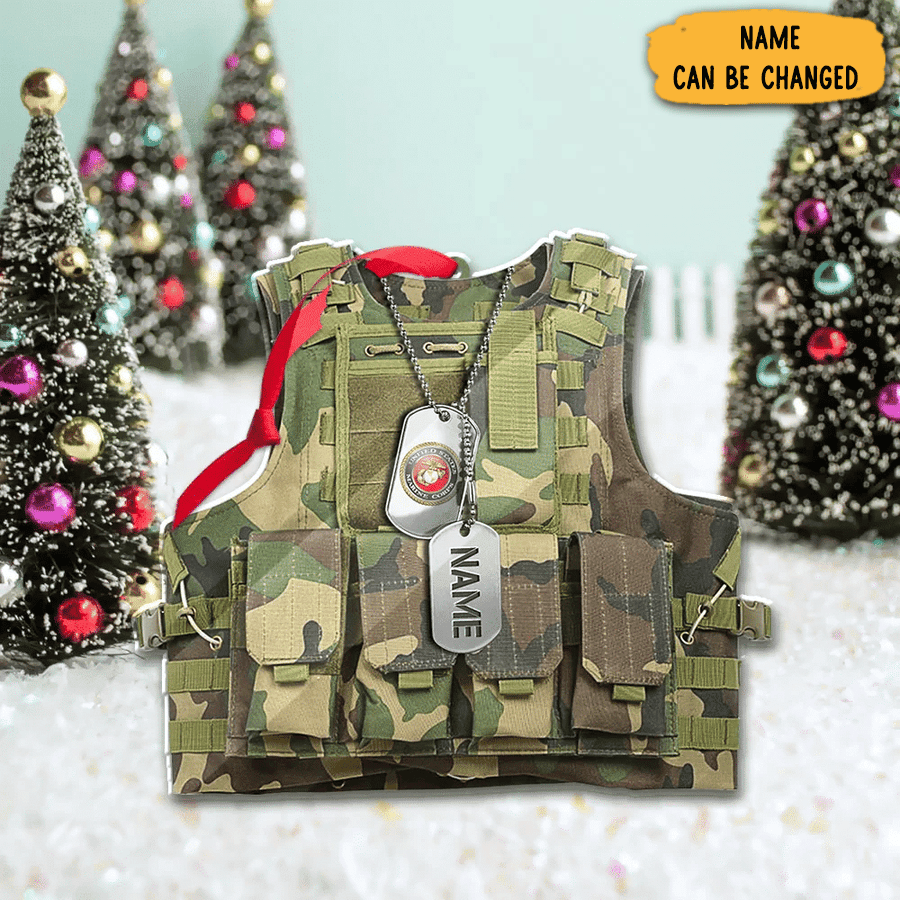 Personalized US Marine Corps Military Uniform Christmas Ornament Xmas Home Decor Gifts Ideas