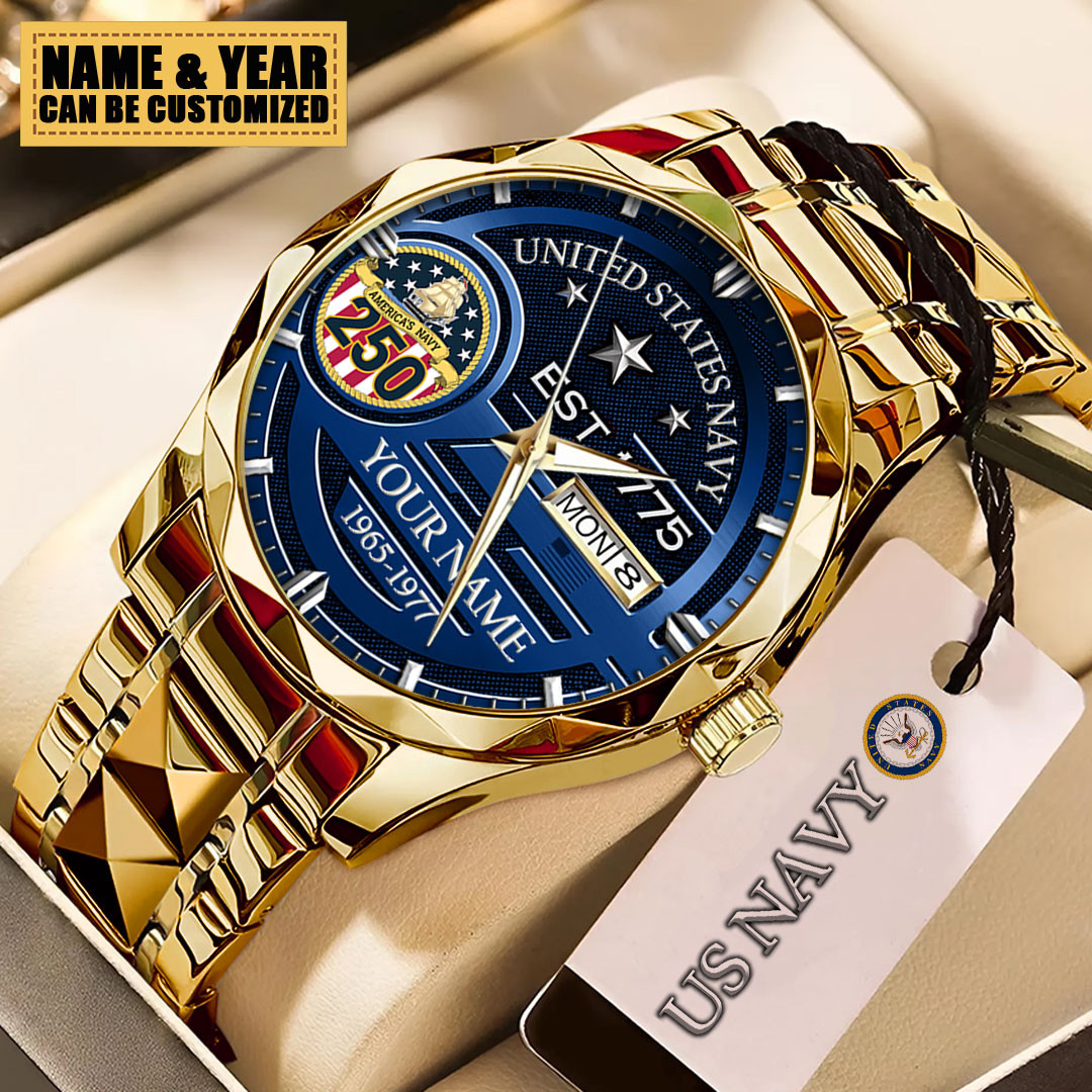 Personalized US Navy 250Th Anniversary Watch Veteran Honoring Watch Gifts Ideas