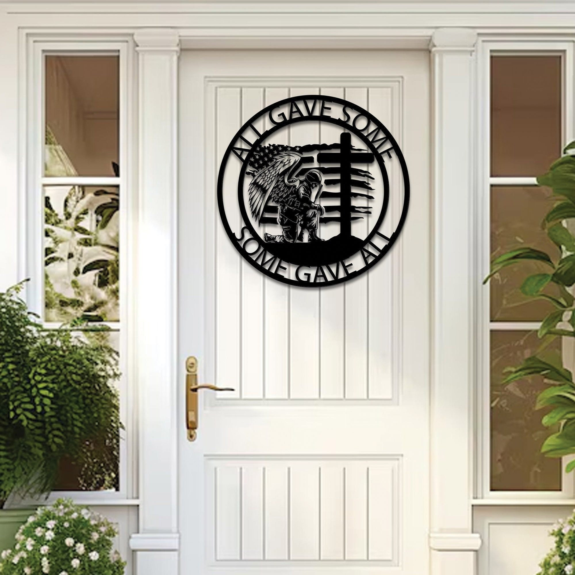 Personalized US Veteran American Flag Metal Sign All Gave Some, Some Gave All Metal Signen Sign