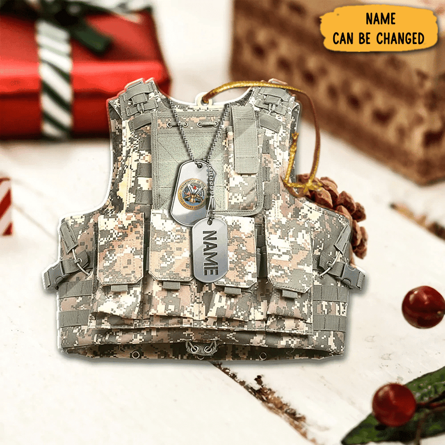 Personalized US Veteran Military Uniform Christmas Ornament Proud Veteran Xmas Gifts For Boyfriend