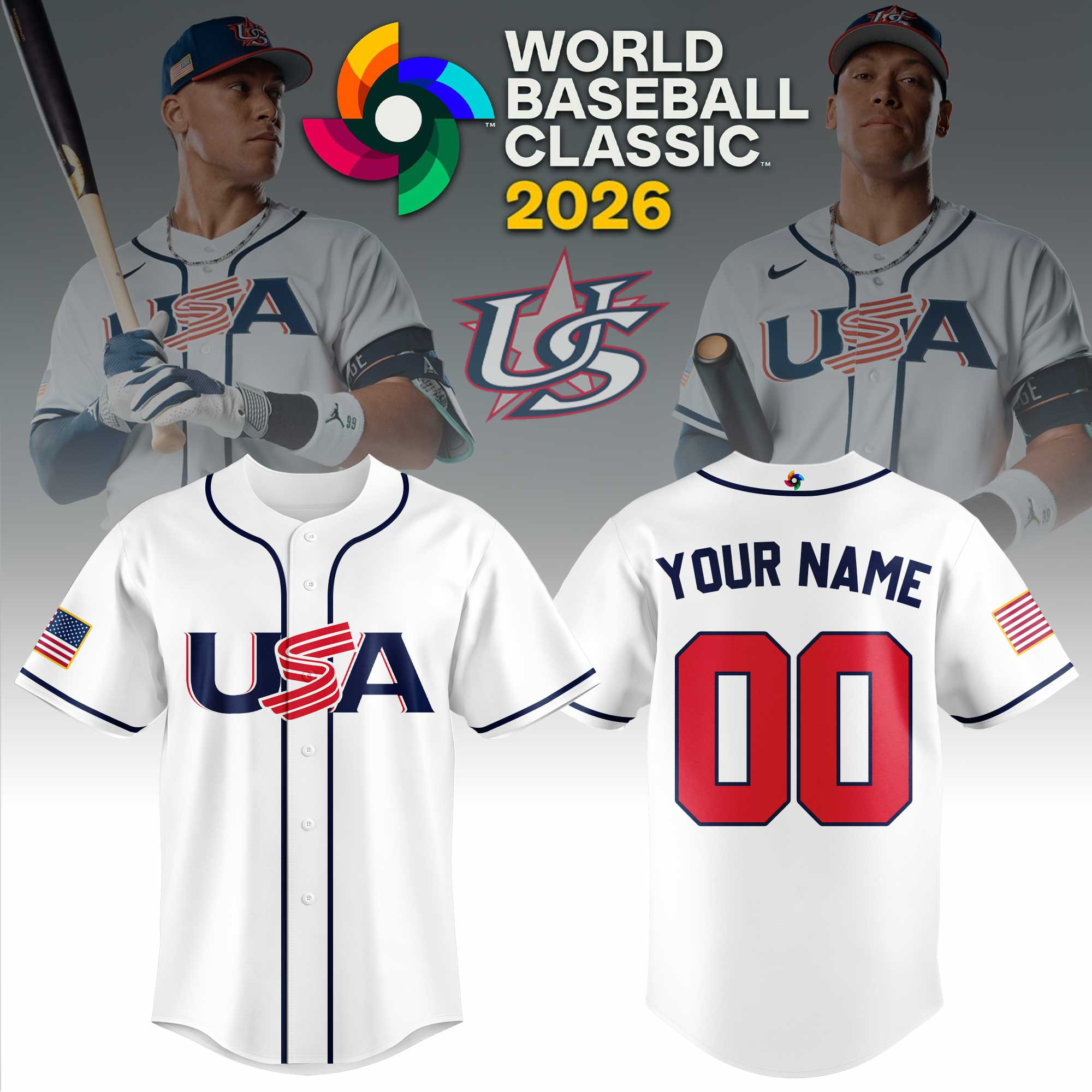 Personalized USA 2026 World Baseball Classic Jersey Baseball Clothes Fan Gift For Him
