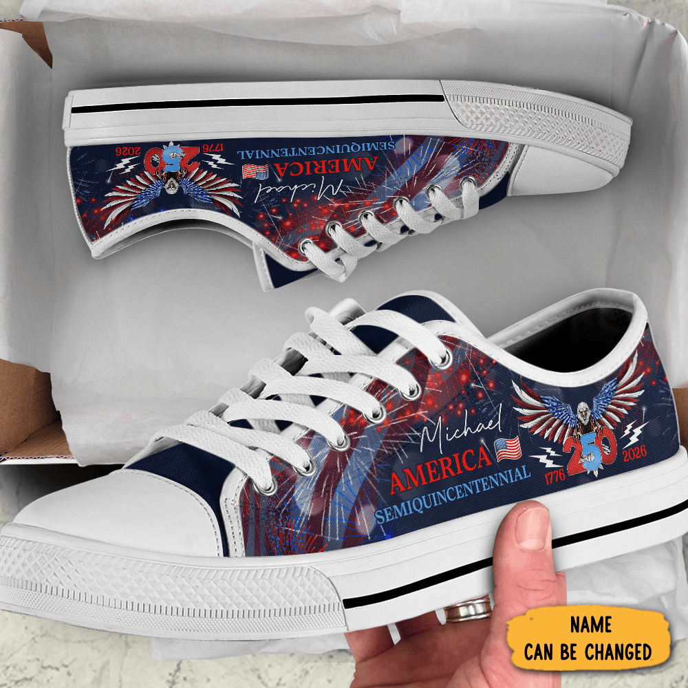 Personalized USA 250 Years America Semiquincentennial Sneakers Fourth Of July Presents