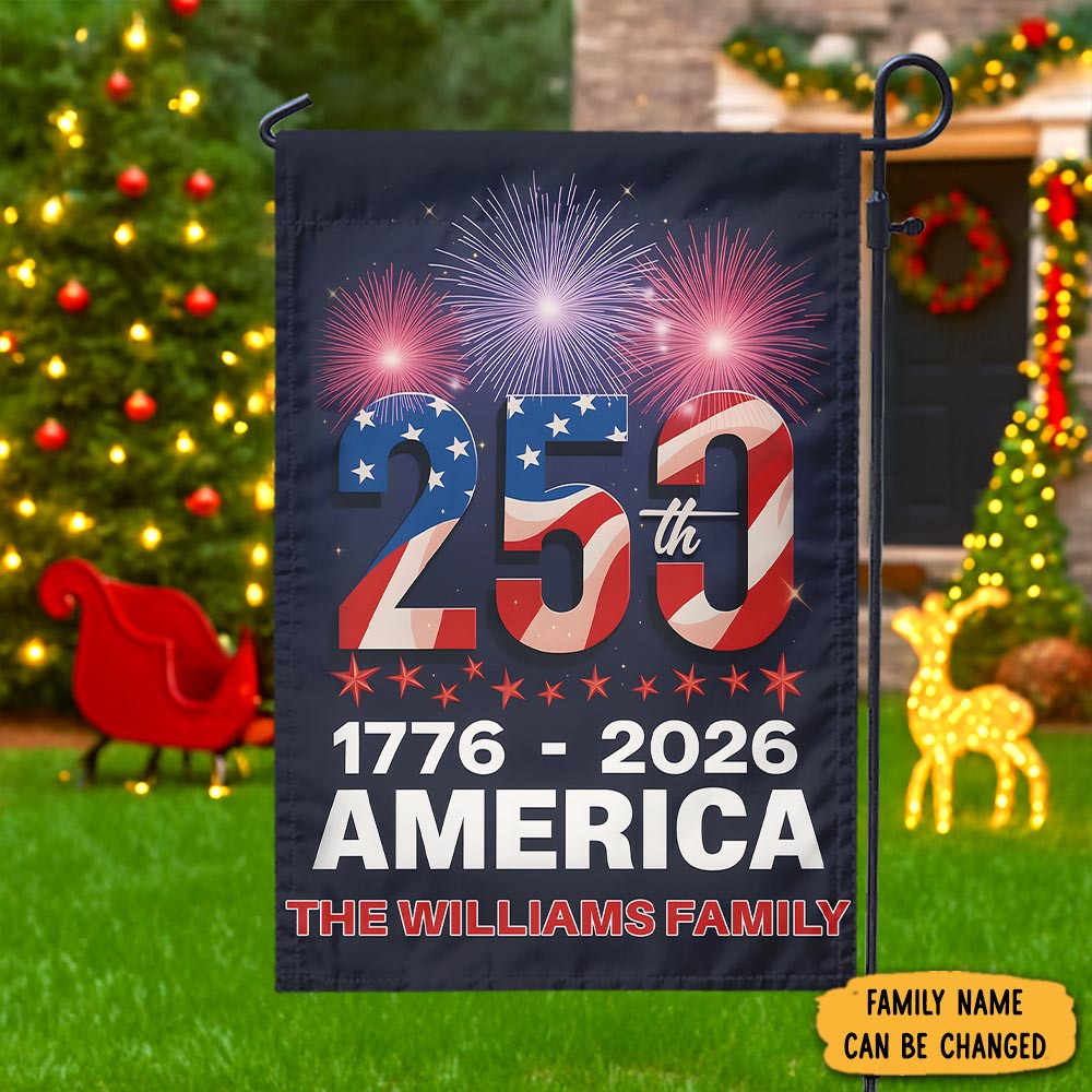 Personalized USA 250Th Anniversary 1776 2026 Flag Patriotic Decor Fourth Of July Presents
