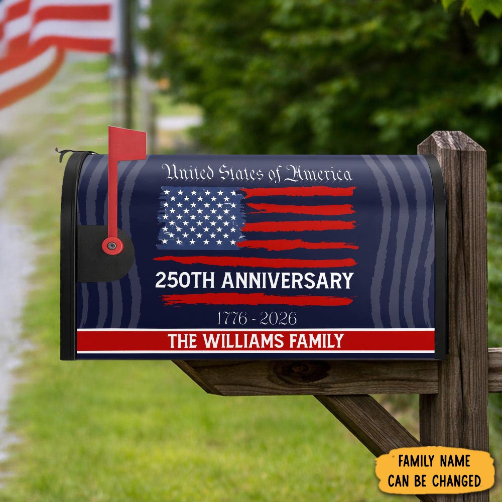 Personalized Usa 250th Anniversary Mailbox Cover 4th Of July Gift Ideas