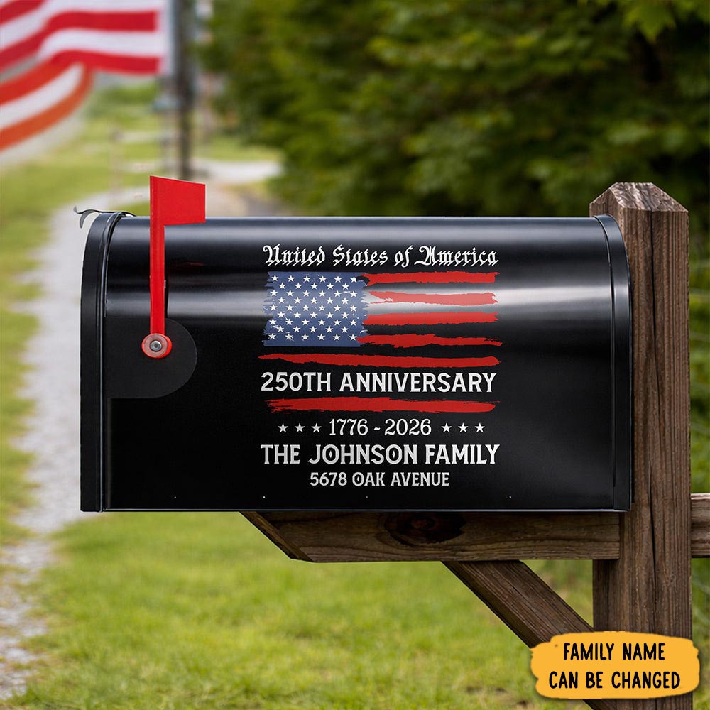 Personalized USA 250th Anniversary Mailbox Cover Patriotic Decor Gift For Neighbor