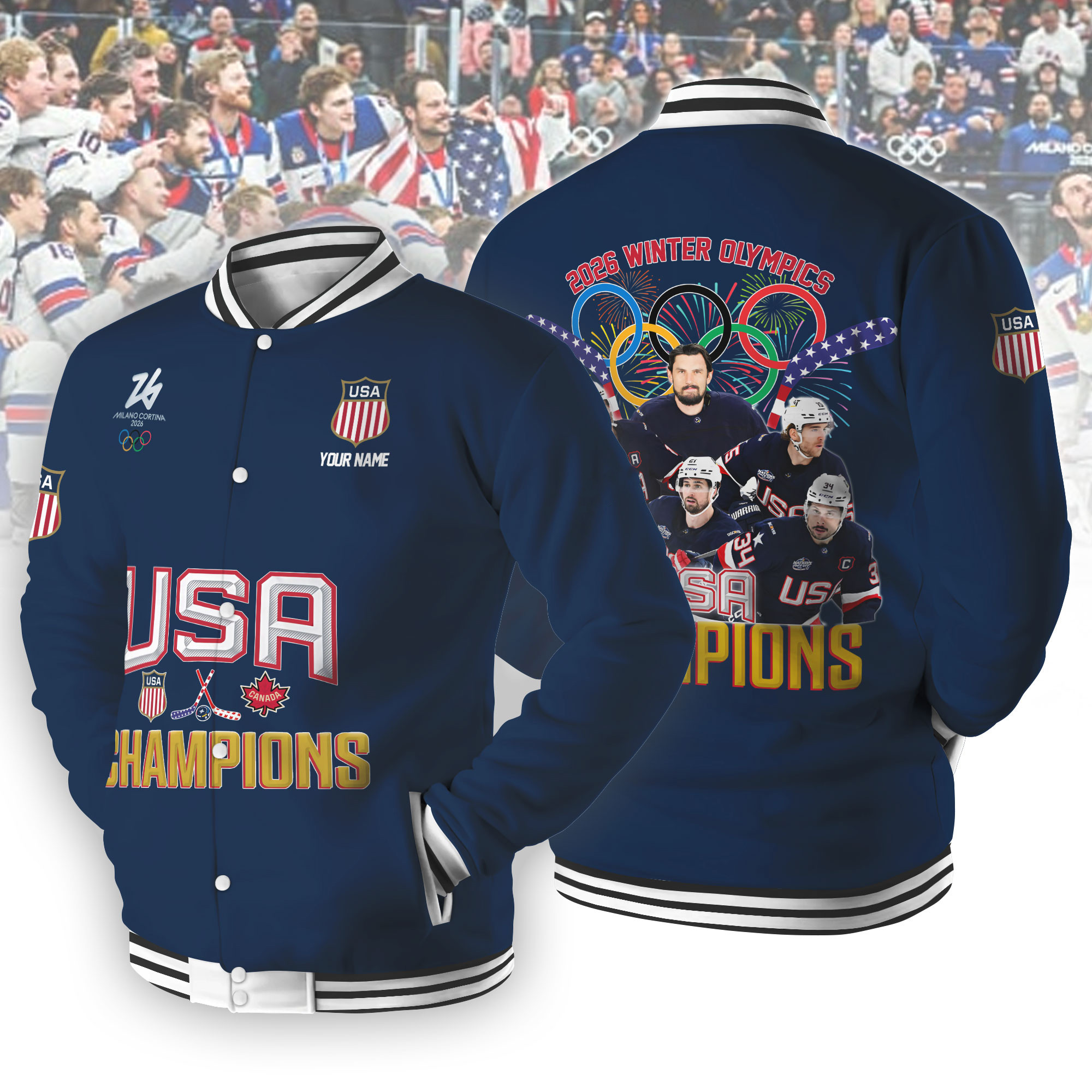 Personalized USA Hockey Champions Jacket Team USA Hockey Apparel Unique Fan Gift