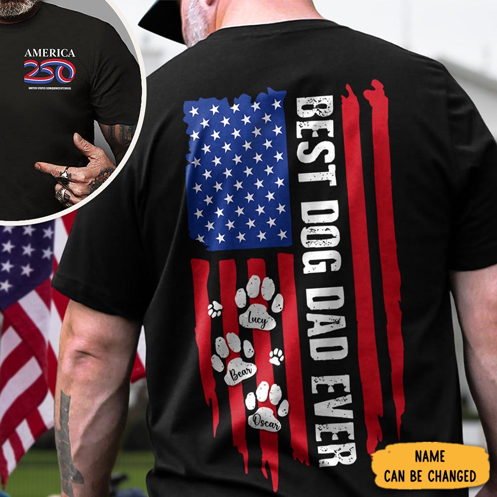 Personalized Usa Semiquincentennial America 250 T-Shirt Patriotic Clothes Gift For Father