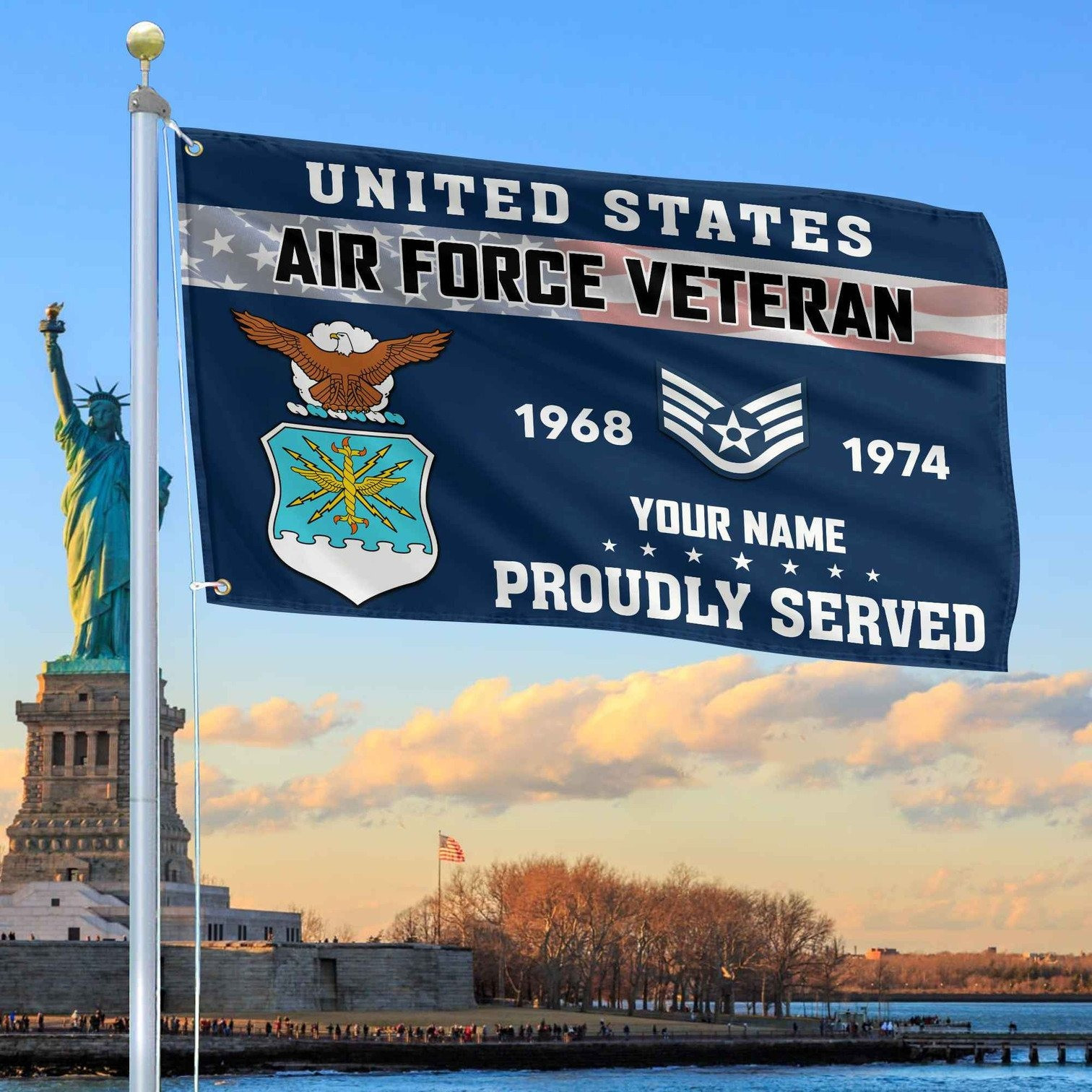 Personalized USAF Proud Served Flag Patriotic Flag Gifts For Air Force