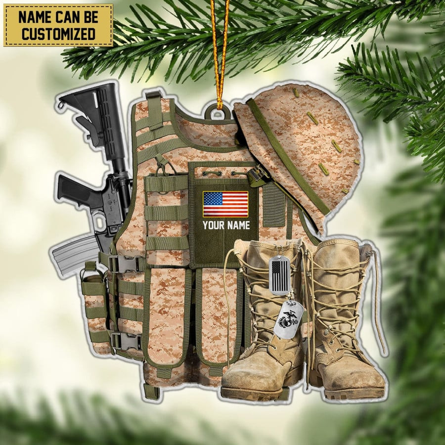 Personalized USMC Military Uniform Christmas Ornament Xmas Decor Patriotic Christmas Gifts