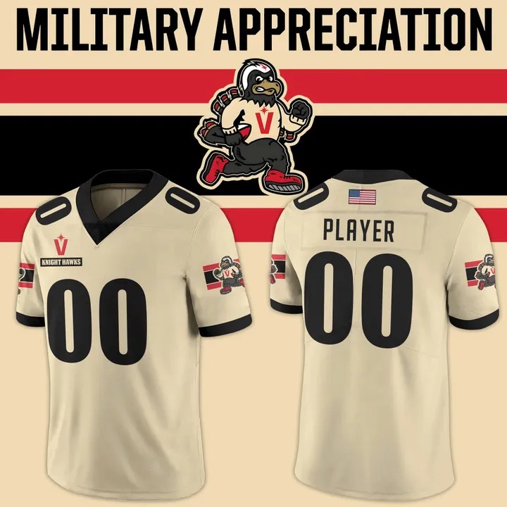 Personalized Vegas Knight Hawks 2025 Military Night Football Jersey Best Gift For Football Lover
