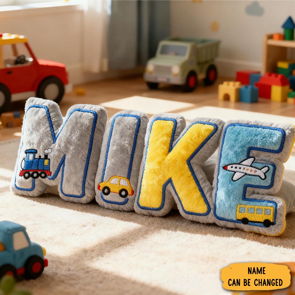 Personalized Vehicle Themed Pillow Sofa Accent Home Decor Christmas Gift For Kids