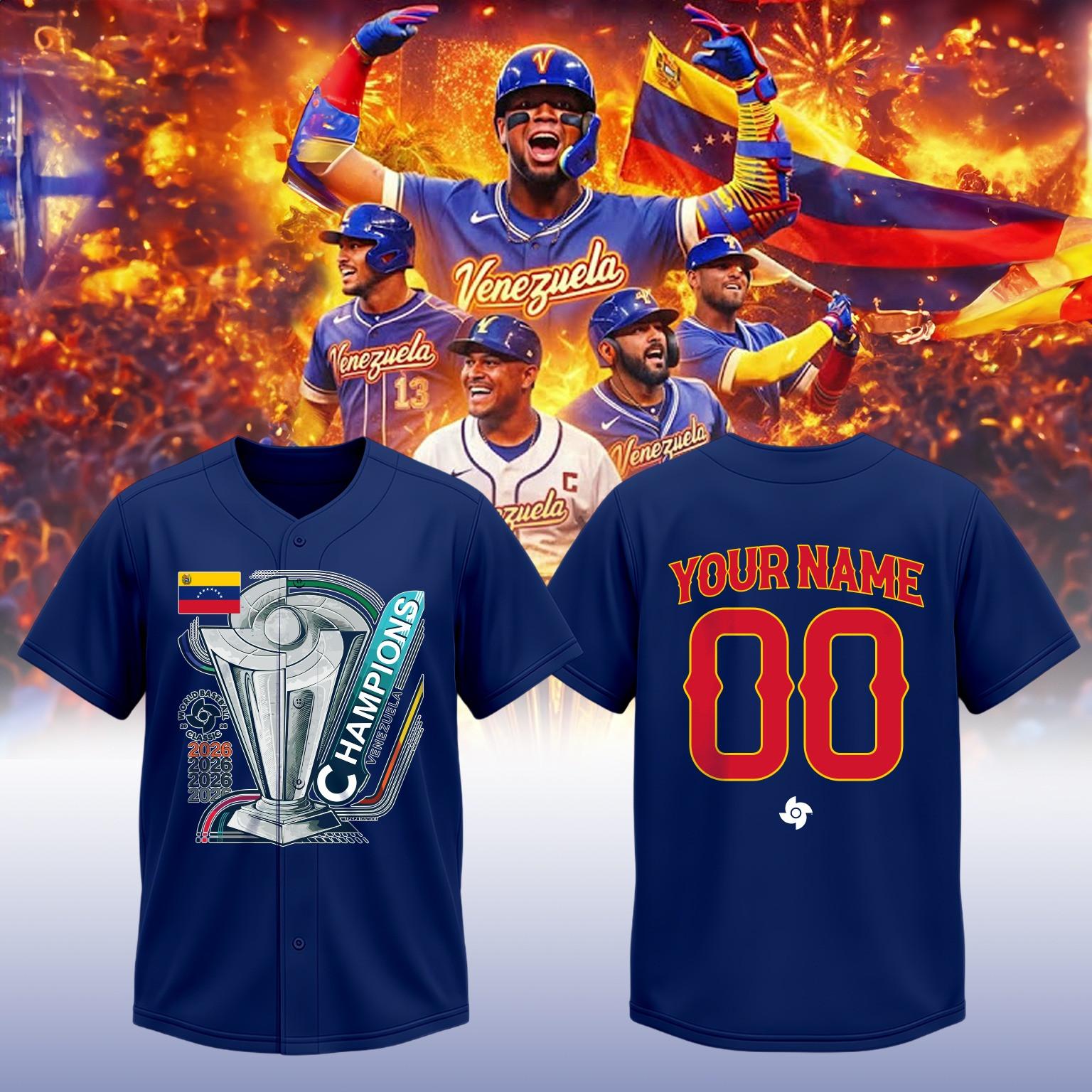 Personalized Venezuela 2026 World Baseball Classic Champions Jersey WBC Clothes