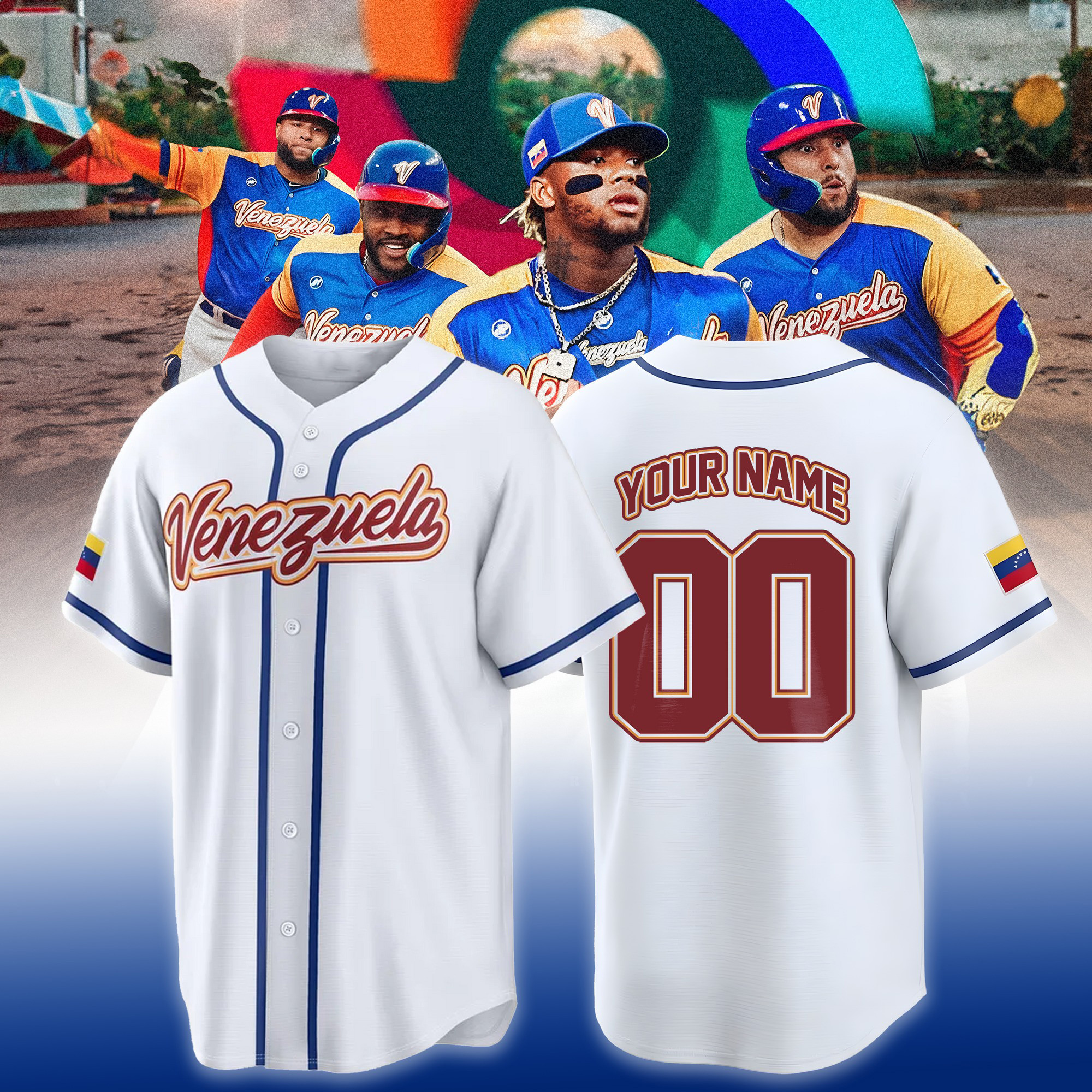 Personalized Venezuela 2026 World Baseball Classic Jersey Baseball Clothes Gift For Huge Fans