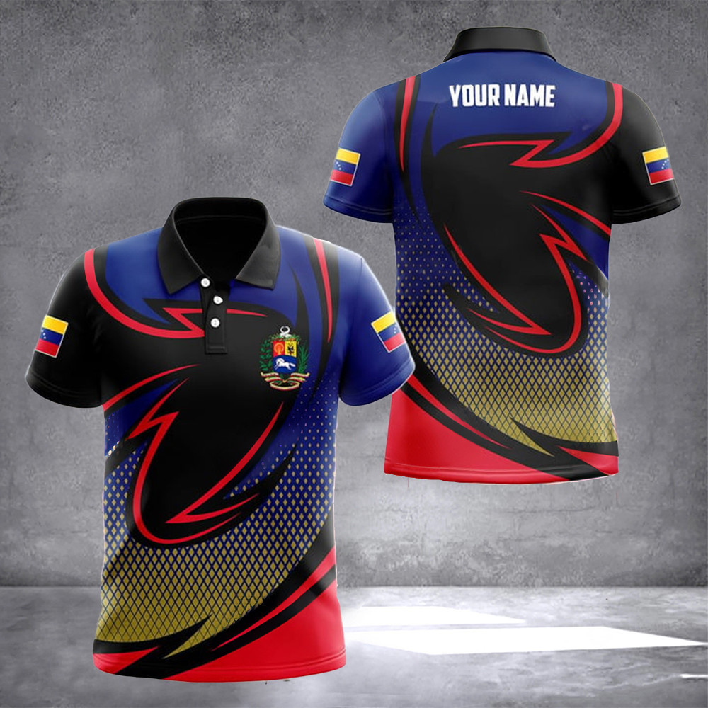 Personalized Venezuela Coat Of Arm Polo Shirt Venezuela Flag Crest Symbol Clothing