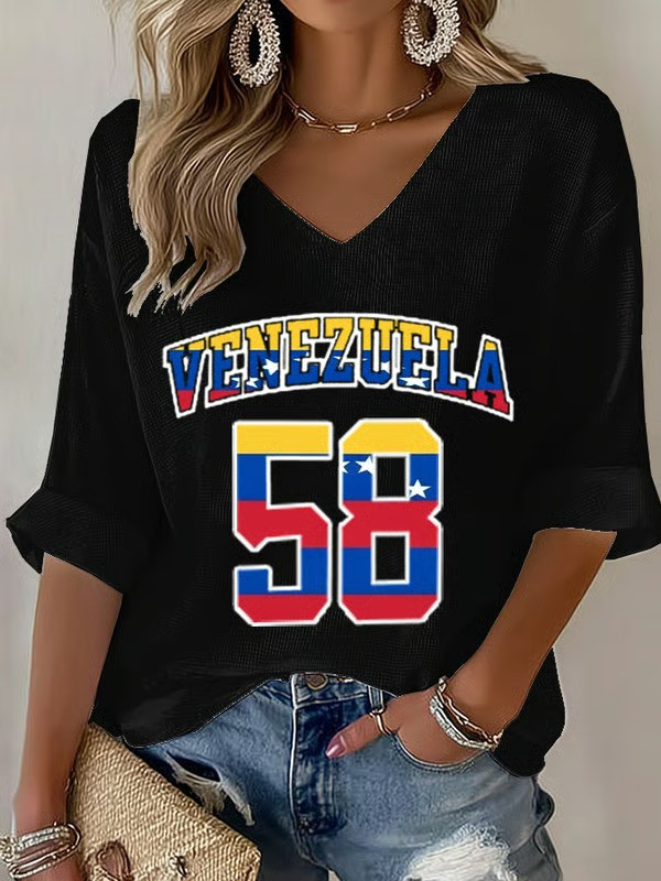 Personalized Venezuela Long Sleeve V-Neck Shirt WBC 2026 Baseball Fan Gear Champions Best Gift For Baseball Fans