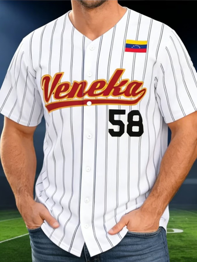 Personalized Venezuela Veneka WBC 2026 Champion Baseball Jersey Shirt Pinstripe Fan Gear Gift For Supporters