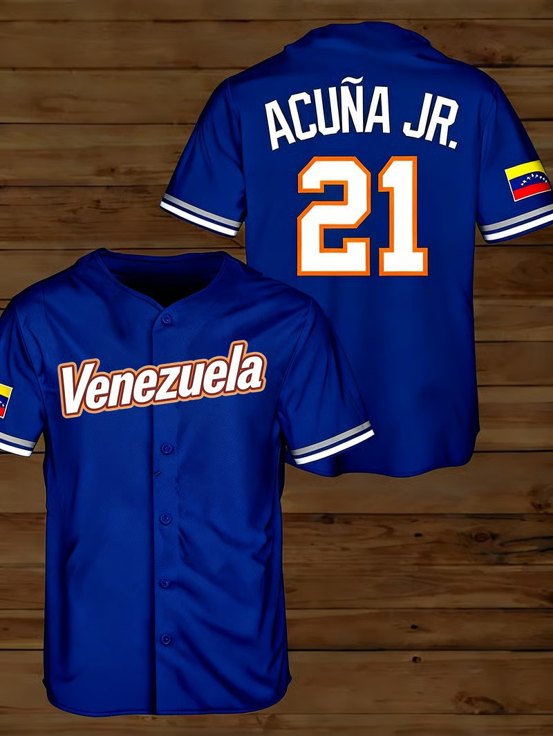 Personalized Venezuela WBC 2026 Acuna Jr Baseball Jersey Shirt Champion Fan Gear Gift For Supporters