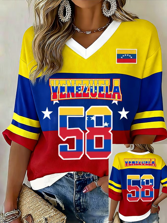 Personalized Venezuela WBC 2026 Champion Long Sleeve V-Neck Shirt Fan Gear Patriotic Gift For Supporters