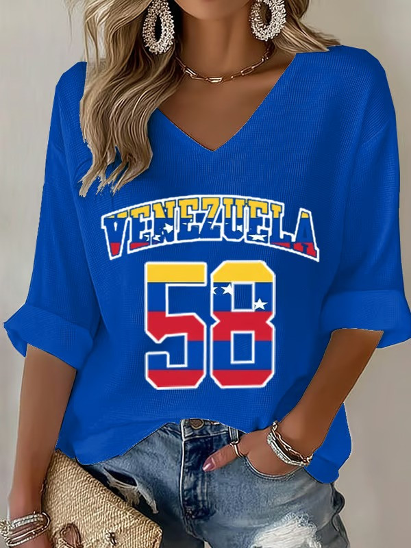 Personalized Venezuela WBC 2026 Champion Long Sleeve V-Neck Shirt Fan Gear Patriotic Gift Ideas