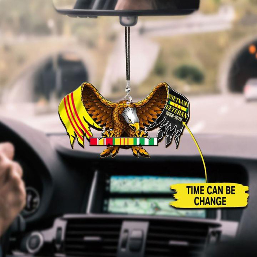 Personalized Vietnam Veteran Eagle Rear View Mirror Ornament Vietnam Vets Day Gifts