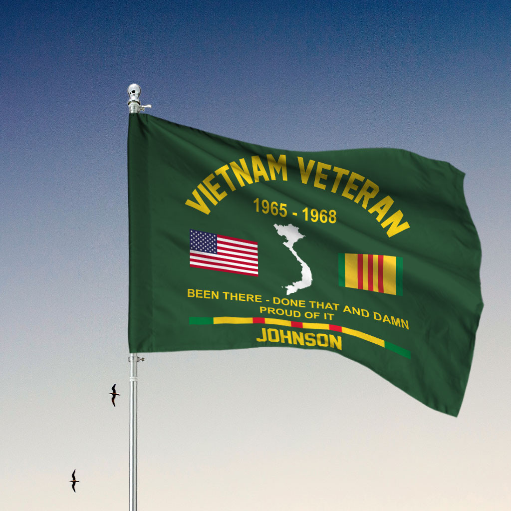 Personalized Vietnam Veteran Flag Patriotic Vietnam War Veteran Flag Gift For Loss Of Loved Ones