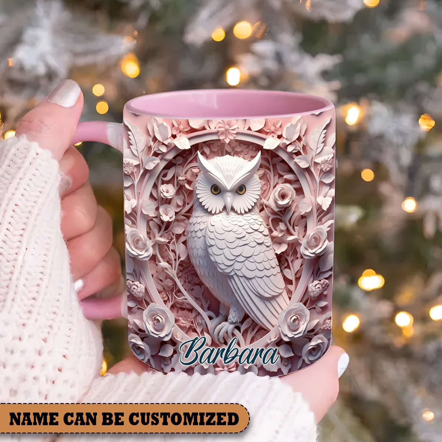 Personalized Vintage Beautiful Owl Mug Floral Themed Animal Coffee Mug Gifts For Women