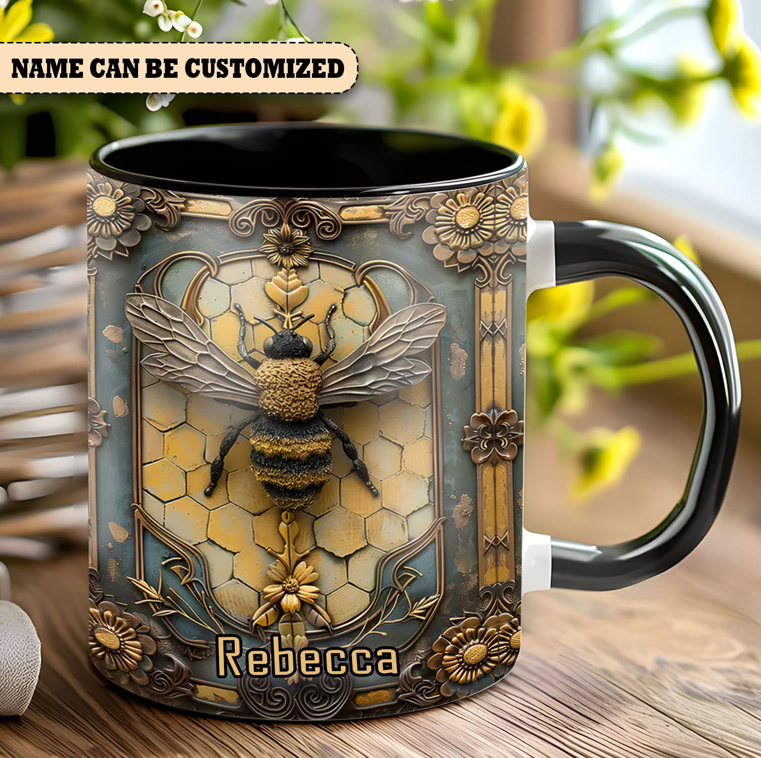 Personalized Vintage Bee Hive Mug Nature Accent Mug Gifts For Beekeepers