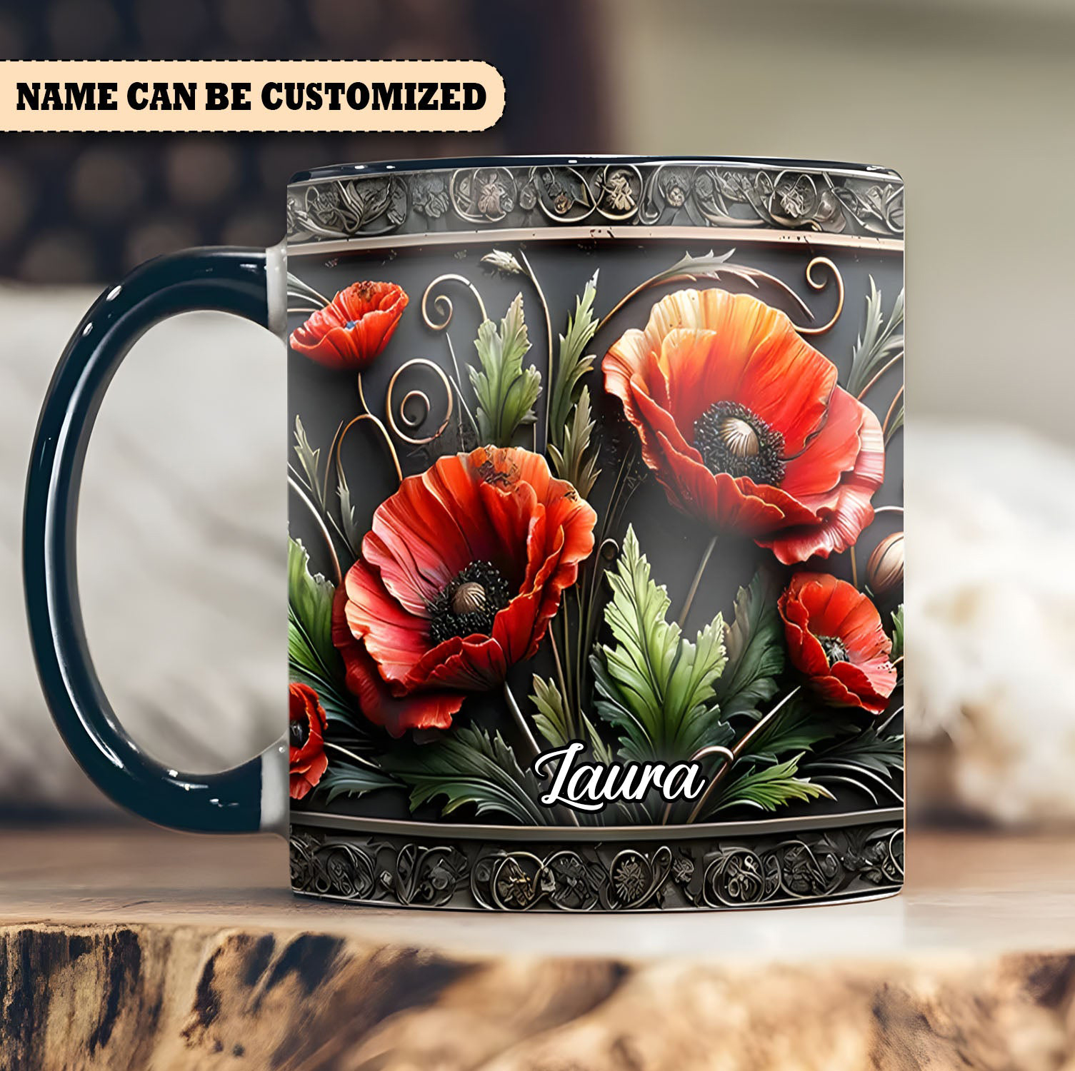 Personalized Vintage Flowers Mug Nature Vibe Flower Design Coffee Mugs Gifts For Her