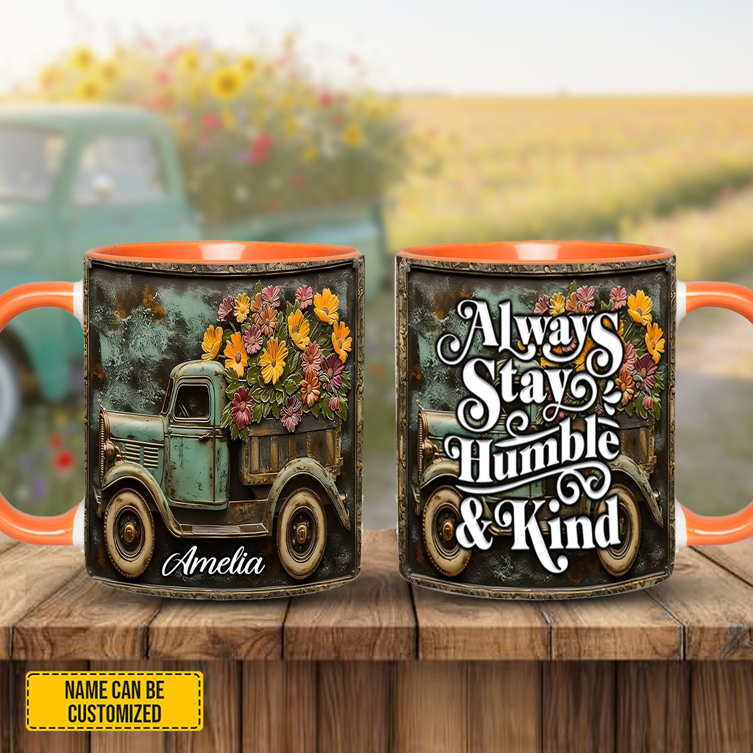 Personalized Vintage Truck Mug Always Stay Humble Kind Coffee Mug Gifts For Truck Lovers