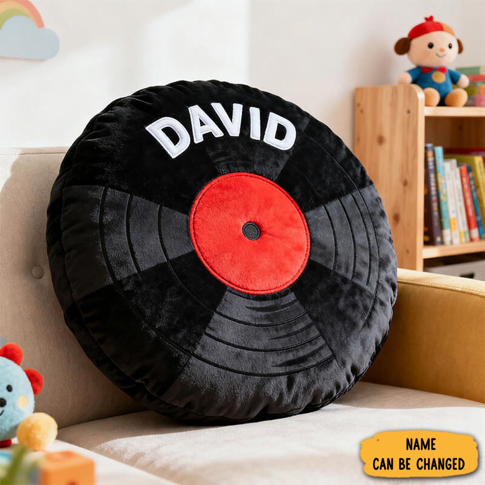 Personalized Vinyl Record Pillow Music Themed Sofa Accent Home Decor Gifts For Vinyl Collectors
