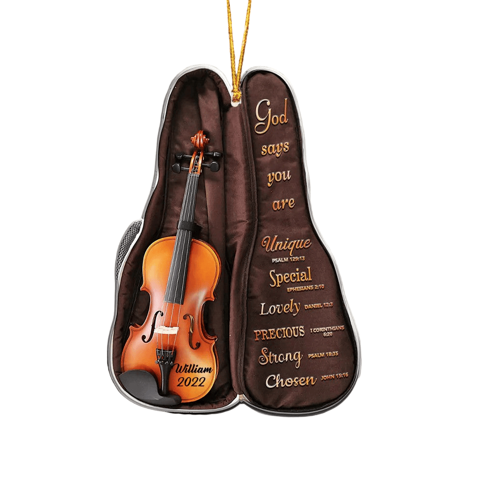 Personalized Violin Bag God Says You Are Christmas Ornament Custom Name Acrylic Ornament for Violin Players