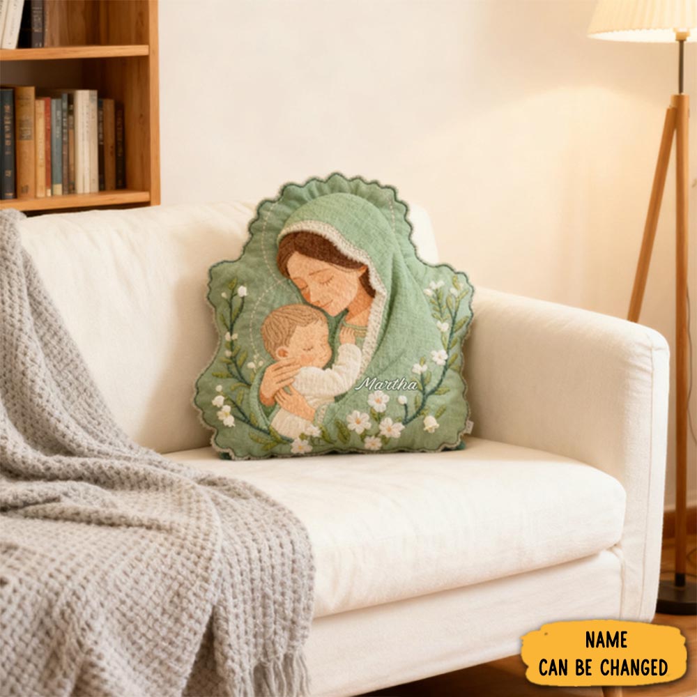 Personalized Virgin Mary Jesus Pillow Sofa Decor Pillow Home Decor Religious Gifts