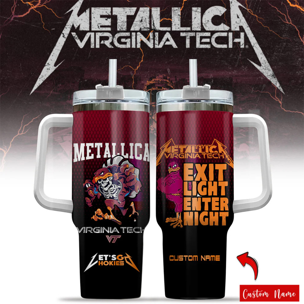 Personalized Virginia Tech Hokies Metallica Tumbler Best Gift For Football Lovers
