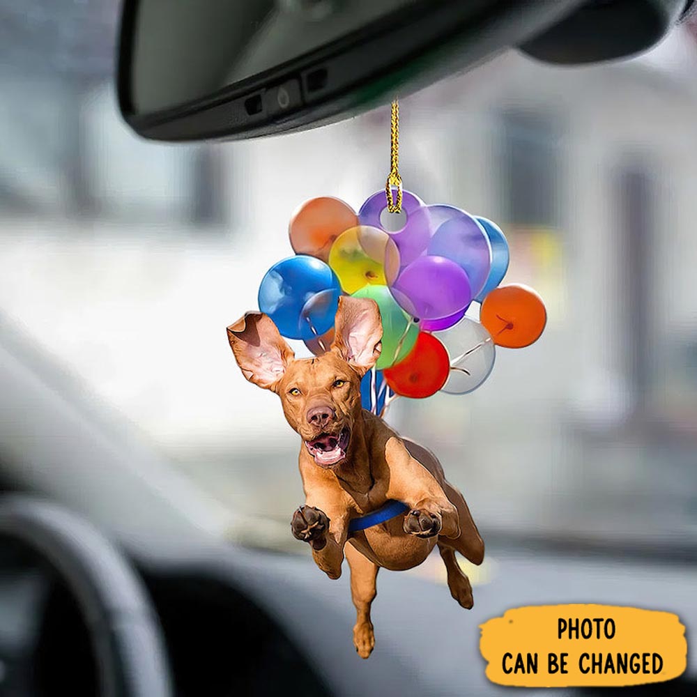 Personalized Vizsla Fly With Bubbles Car Hanging Ornament Special Father's Day Ornament Gift