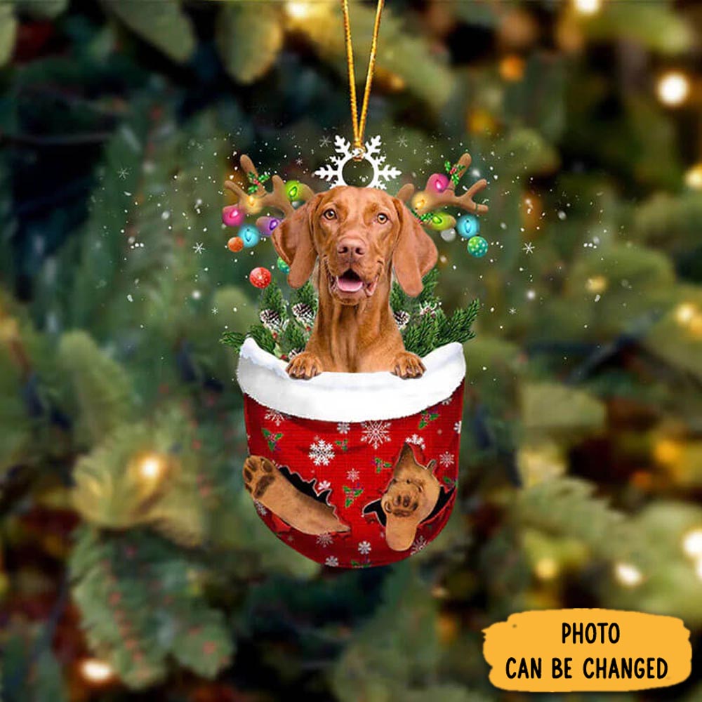 Personalized Vizsla In Snow Pocket Christmas Ornament Heartfelt Ornament Gift For Mom