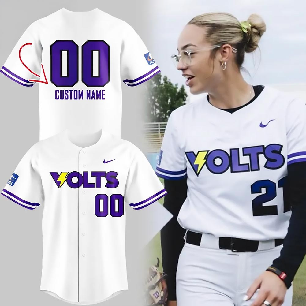 Personalized VOLTS Softball New Uniform White Baseball Jersey Gifts For Fans