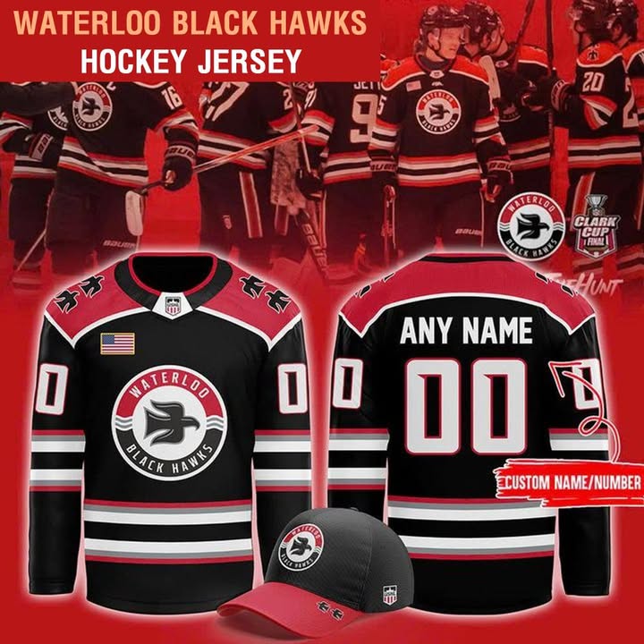 Personalized Waterloo Black Hawks Hockey Jersey 2025 Gift For Hockey Lover