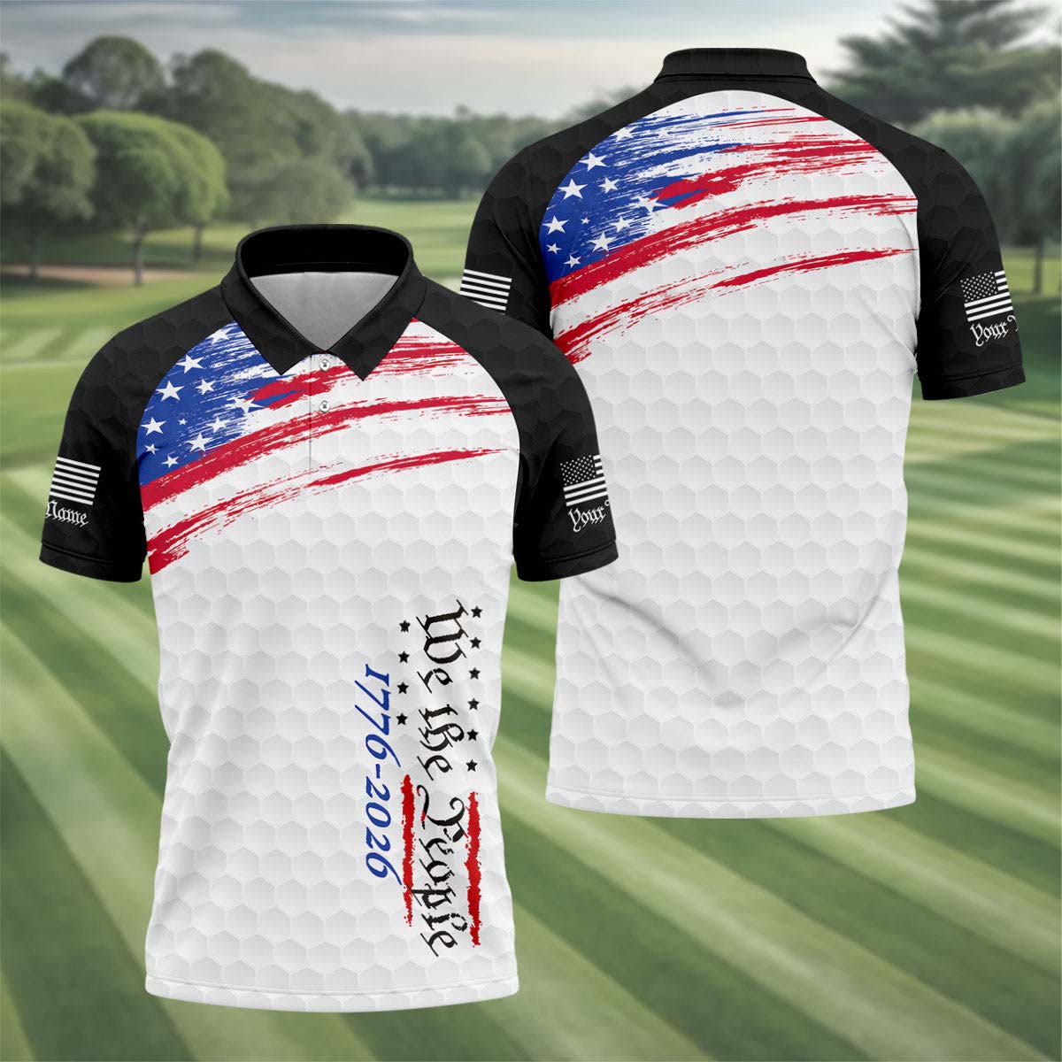 Personalized We The People 1776 2026 Polo Shirt American Flag Merch Best Gift Ideas