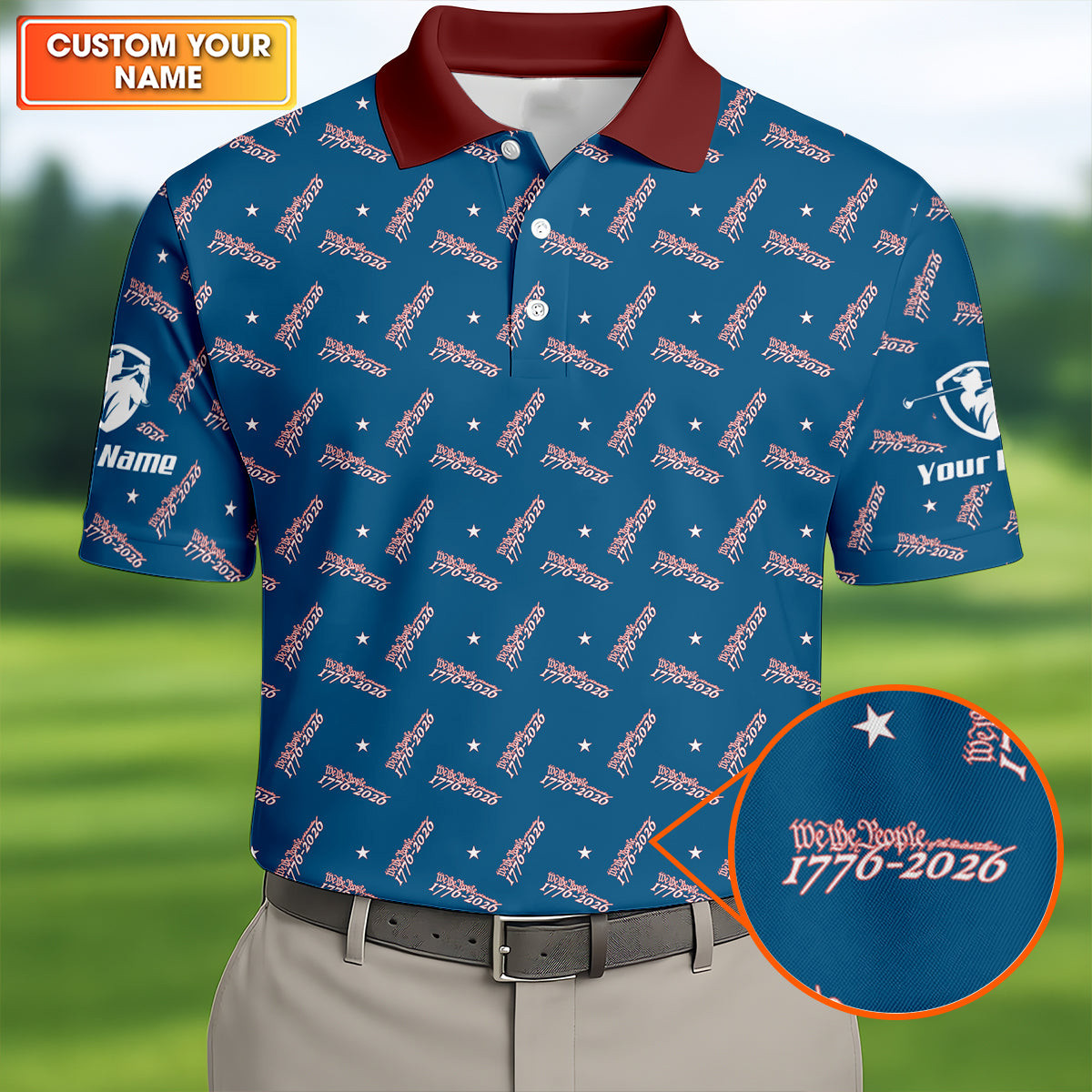 Personalized We The People 1776 2026 Polo Shirt Golf Clothes Best Gifts For Golfers