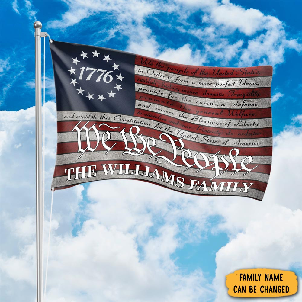Personalized We The People 250 Years America Anniversary Flag Fourth Of July Gifts For Family