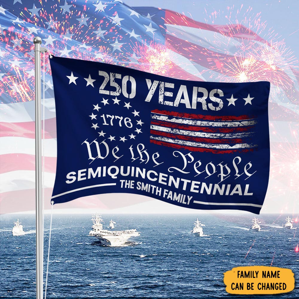 Personalized We The People America 250 Years House Flag America's Birthday Flag