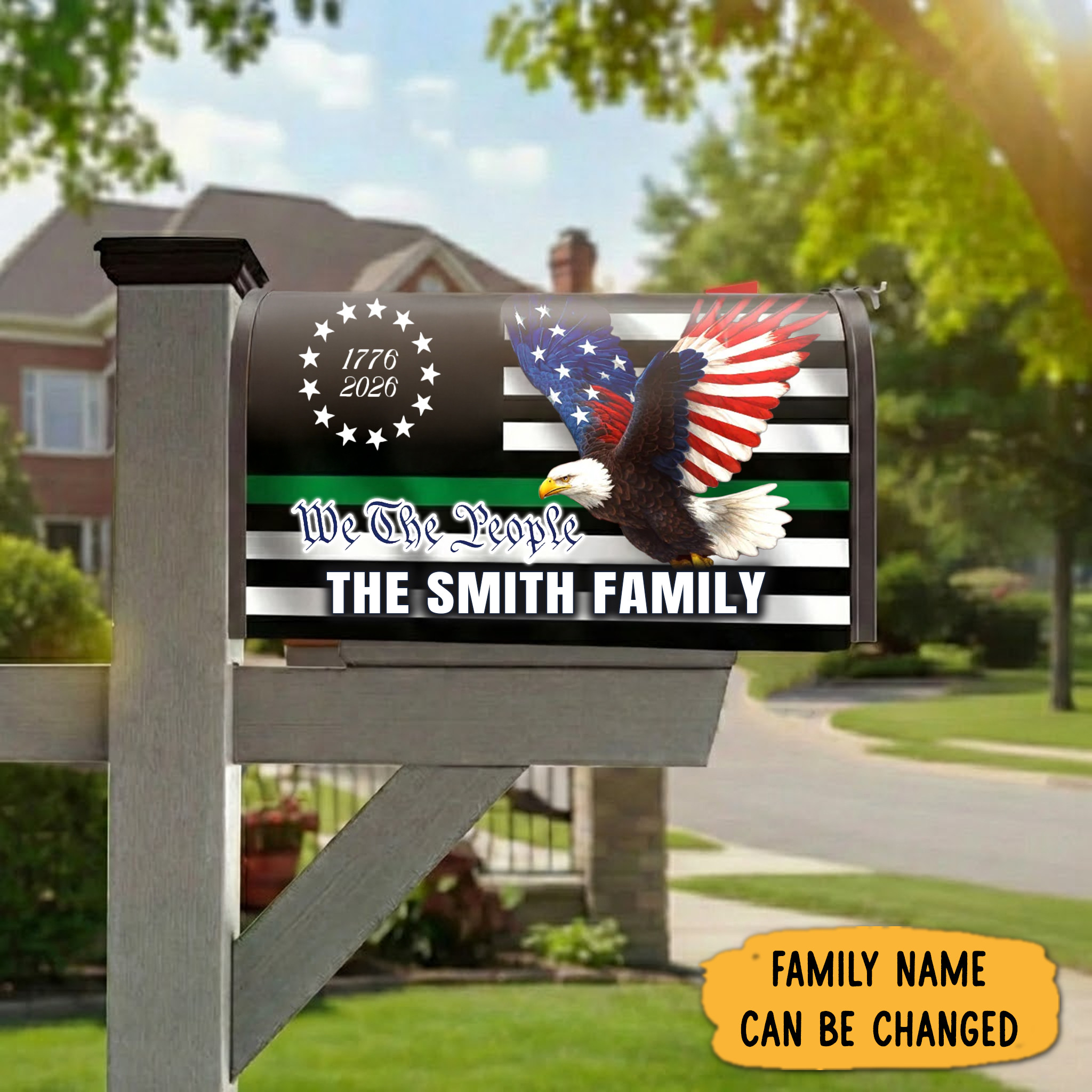 Personalized We The People Patriotic Mailbox Cover House Decor 4th Of July Gifts