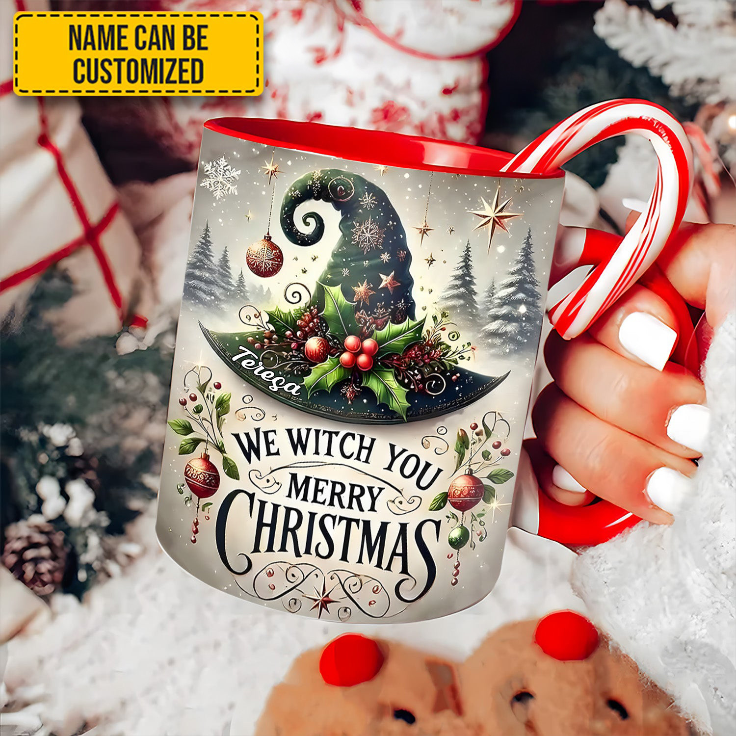 Personalized We Witch You Merry Christmas Mug Christmas Themed Kitchen Decor Ideas Xmas Gifts