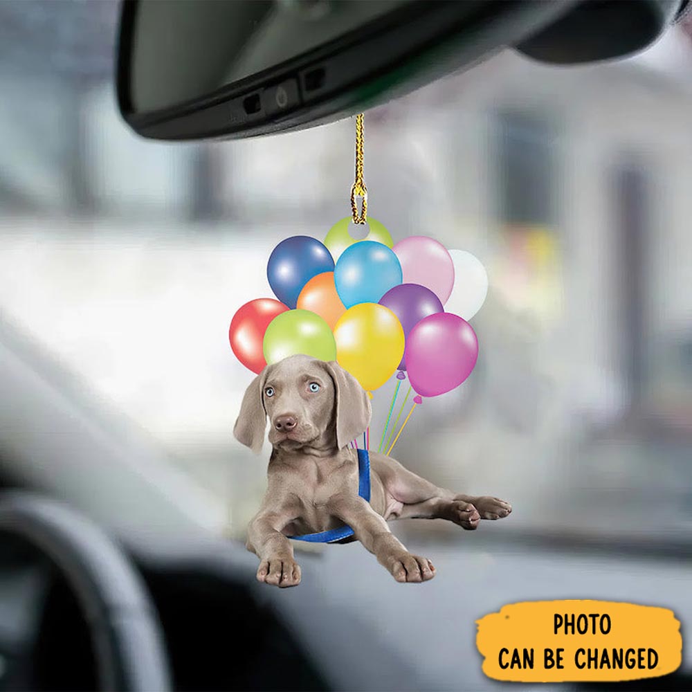 Personalized Weimaraner Fly With Bubbles Car Hanging Ornament Sweet Ornament Gift For Couples